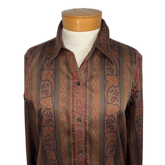 Lauren, Ralph Lauren Sz L Paisley Print, Button Down Shirt - Picture 3 of 11
